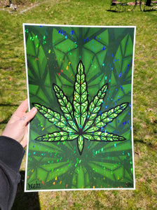 “Crystal Leaf” holographic prints