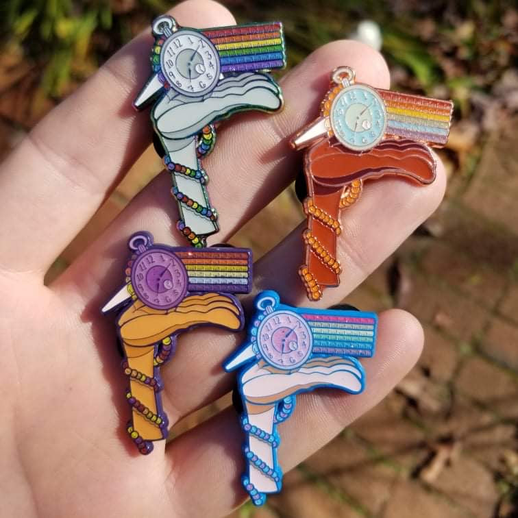 “Time” pins