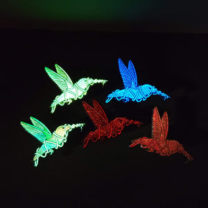 “Entangled” hummingbird pins