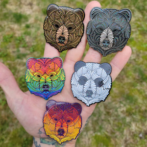 Bear head pins