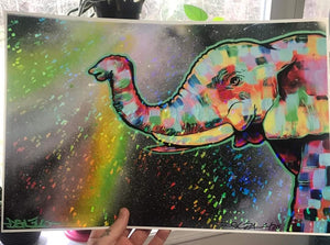 Holographic "patchwork elephant" prints